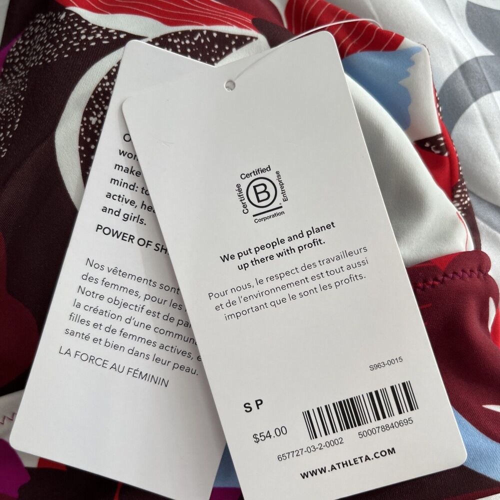 NWT Athleta Women's Plunge Floral Bikini Top D-DD Size Small MSRP $54 Top Only - Picture 10 of 14